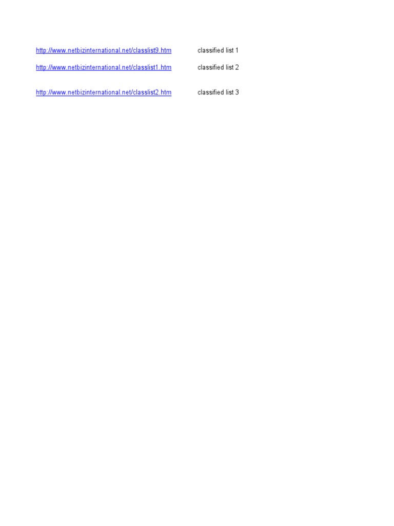 Comprehensive Classified Lists Overview | PDF