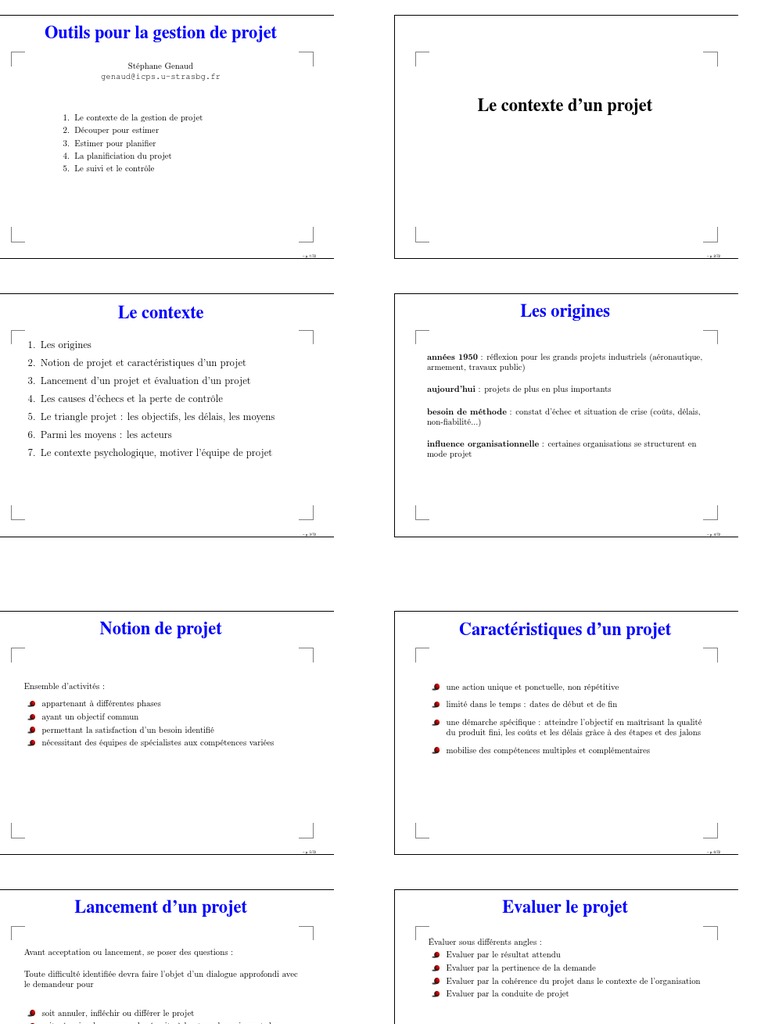 Outils Pour La Gestion de Projets | PDF | Chef de projet | Gestion de ...
