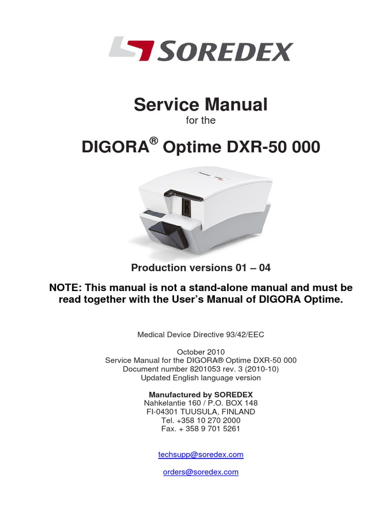DIGORA Optime DXR-50 000 Service Manual | PDF