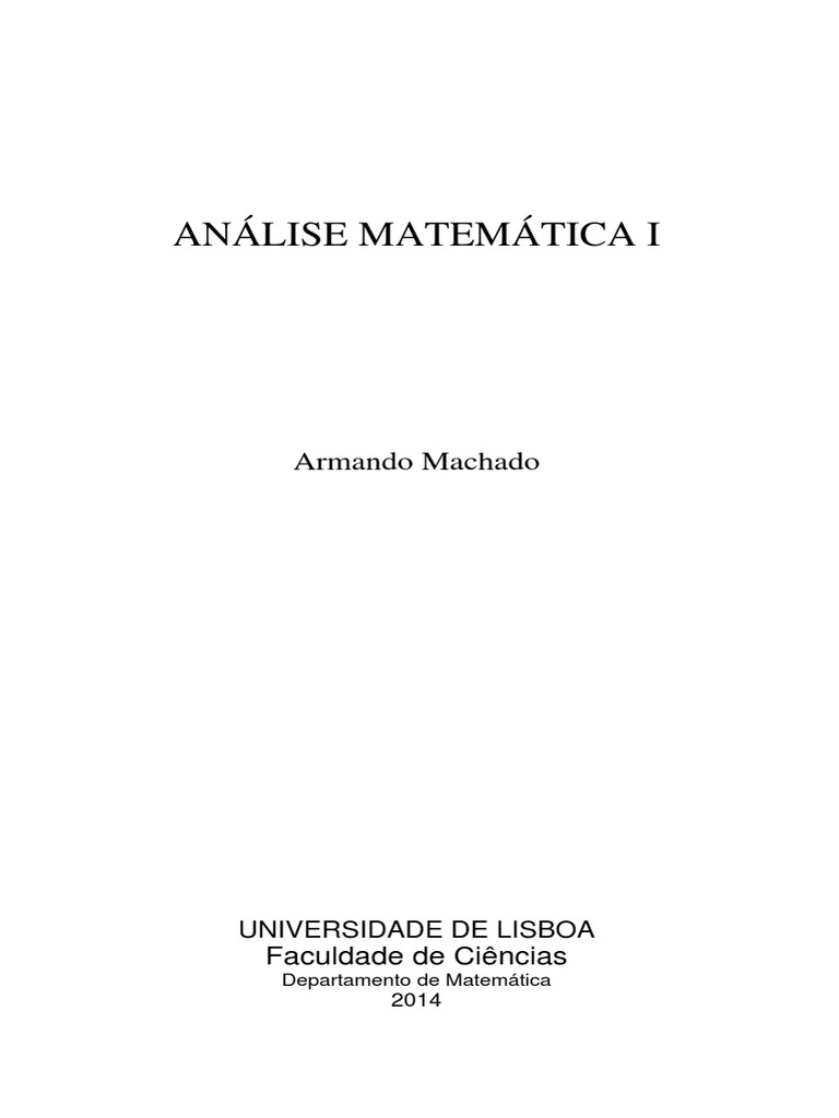 Análise Matemática FCUL PDF | PDF | Conjunto (Matemática) | Limite ...