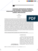 Pengaruh Lingkungan Eksternal Dan Lingkungan Internal Terhadap Orientasi Wirausaha Dalam Upaya Meningkatkan Kinerja Perusahaan PDF