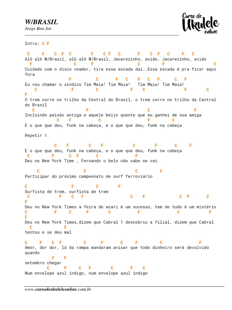 Al Al W/Brasil: Letra e Cifras | PDF