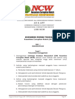 ANGGARAN DASAR Dan ANGGARAN RUMAH TANGGA AD & ART LEMBAGA SWADAYA MASYARAKAT NUSANTARA CORRUPTION WATCH LSM NCW