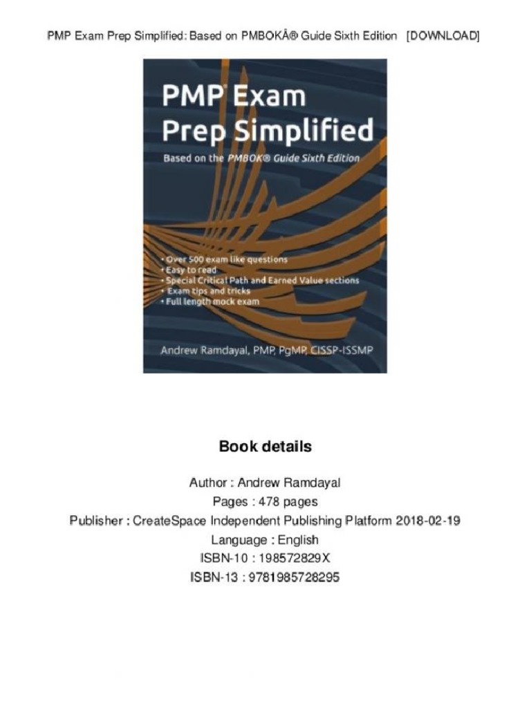 PMP Exam Prep Simplified Based On PMBOK® Guide Sixth Edition