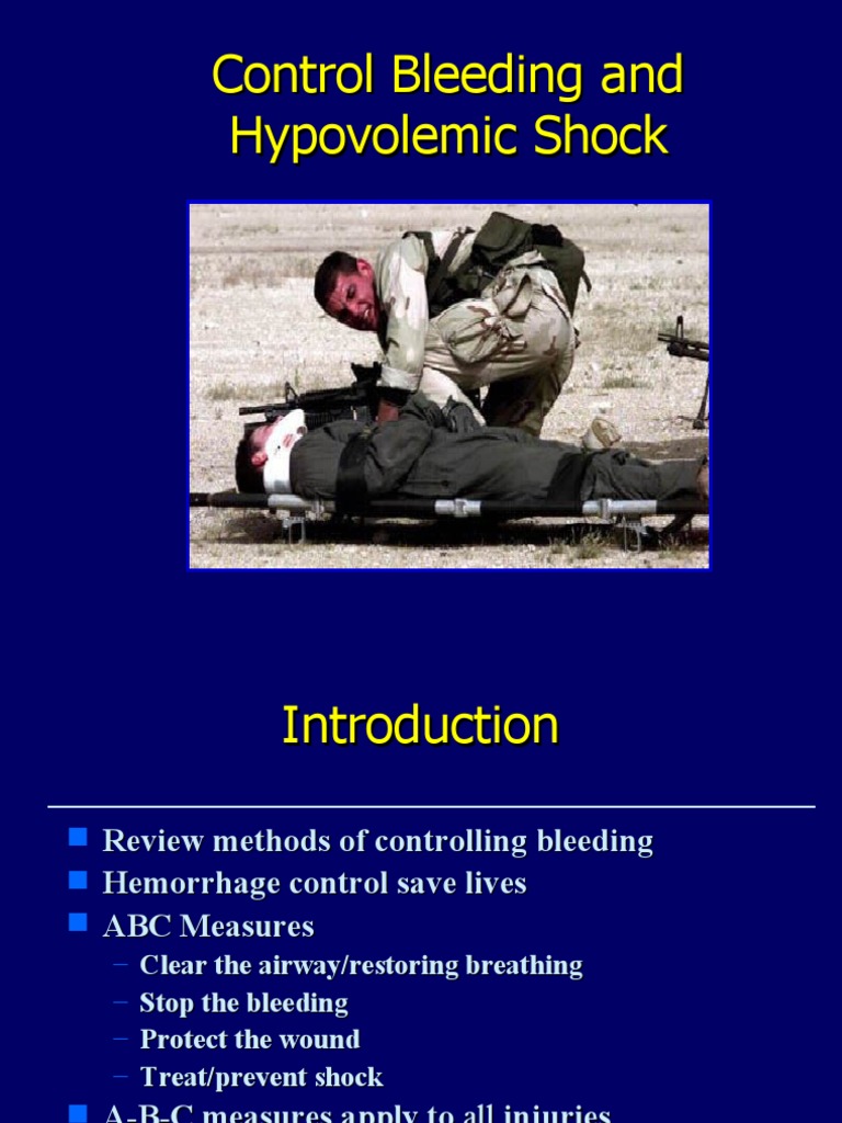 C191w003 Control Bleeding And Hypovolemic Shock Pdf Bleeding Blood