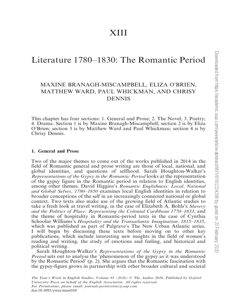 Romantic Period Literature Overview | PDF