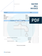 Water Bill Invoice Template