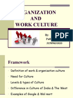 Organization AND Work Culture: By: Pallavi Pandey 31509631033