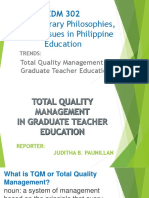Edm 302 Total Quality Management in Graduate Teacher Education