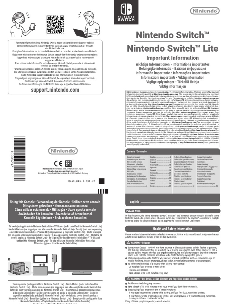 Nintendo Switch Manual PDF