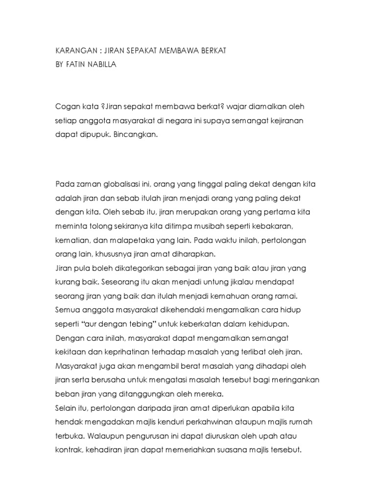 Jiran Sepakat Membawa Berkat | PDF