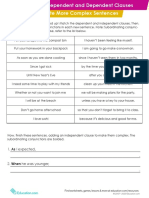 Dependent Independent Clauses Complex Sentences PDF