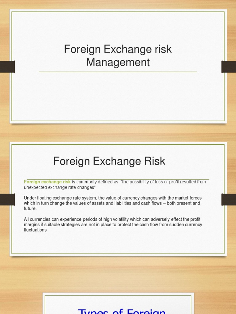 Foreign Exchange Risk Management Overview | PDF | Financial Risk ...