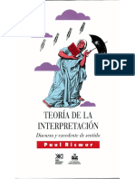 Ricoeur, Teoria de La Interpretacion PDF