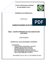 Cuestionario Unidad 1 Subestaciones Eléctricas