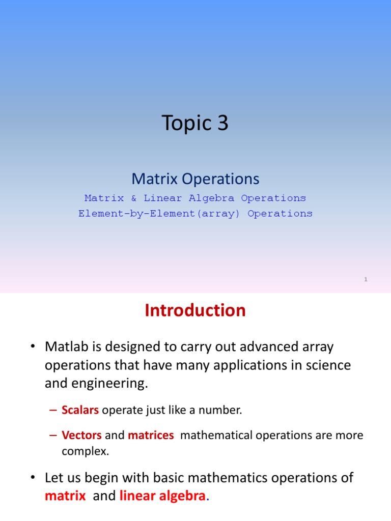 Matlab Matrix Operation | PDF | Matrix (Mathematics) | Linear Algebra