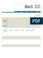 Calendar March 2020