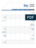 Calendar May 2020