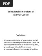 Behavioral Dimensions of Internal Control