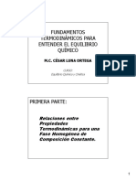 Fundamentos Termodinámicos Sobre El Equilibrio Quimico Alumnos PDF