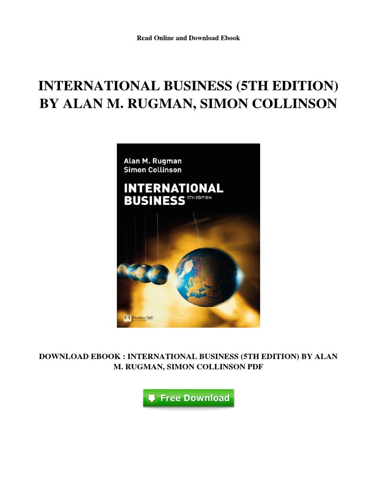 International Business 5th Edition by Alan M Rugman Simon Collinson ...