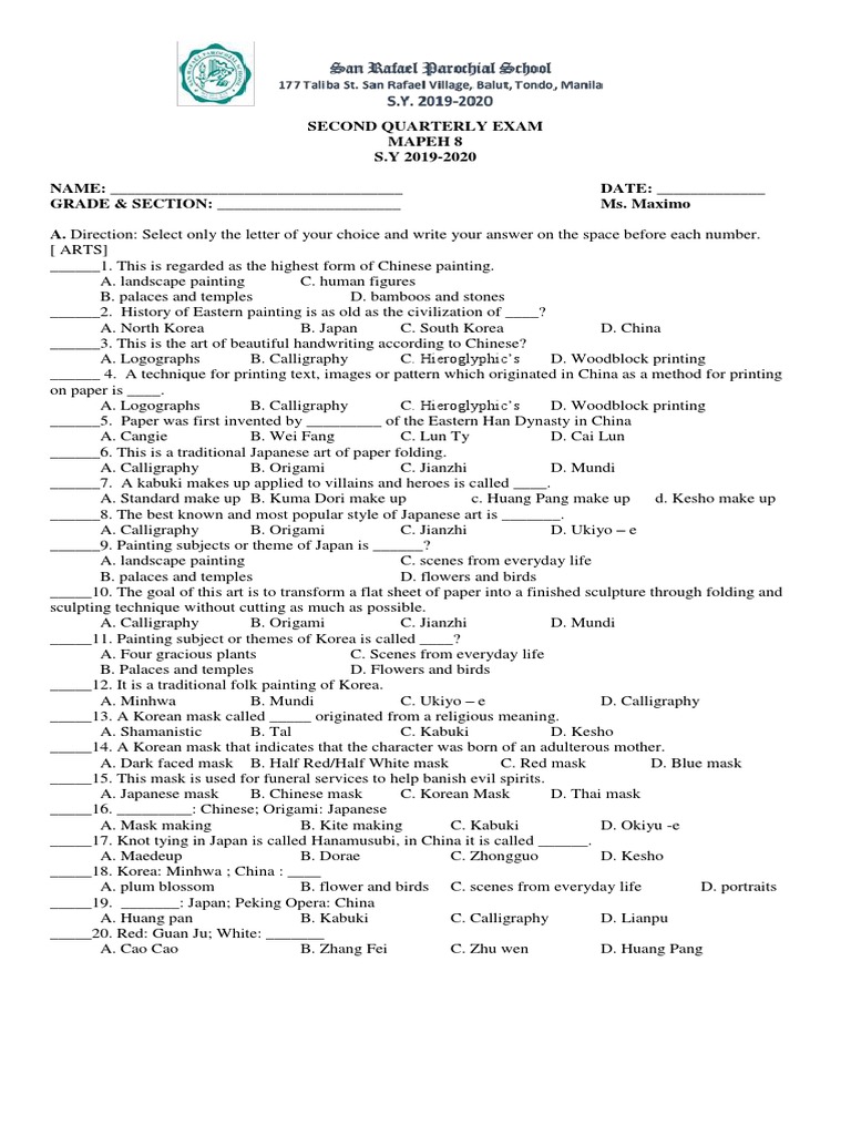 SECOND QUARTERLY EXAM