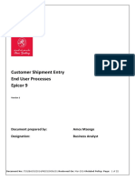 Customer Shipment Process in Epicor 9