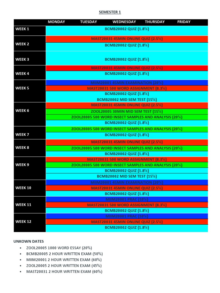 Uni Timetable | PDF
