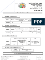 Mode D'èvaluation Note CC 2019