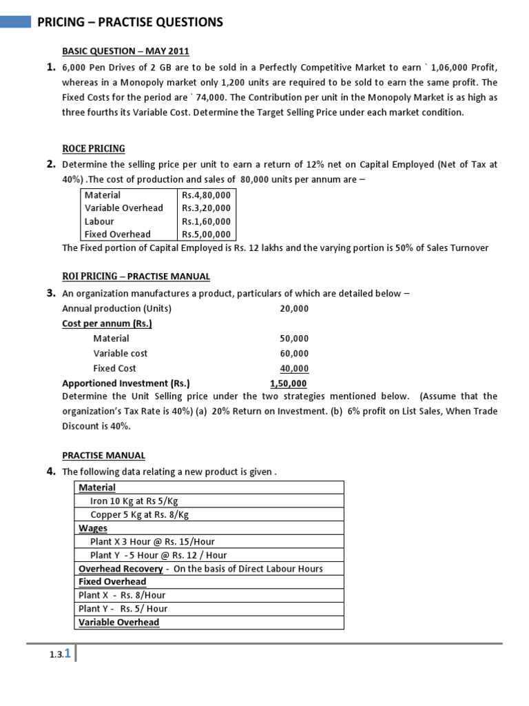 Pricing Strategies and Calculations Guide | PDF