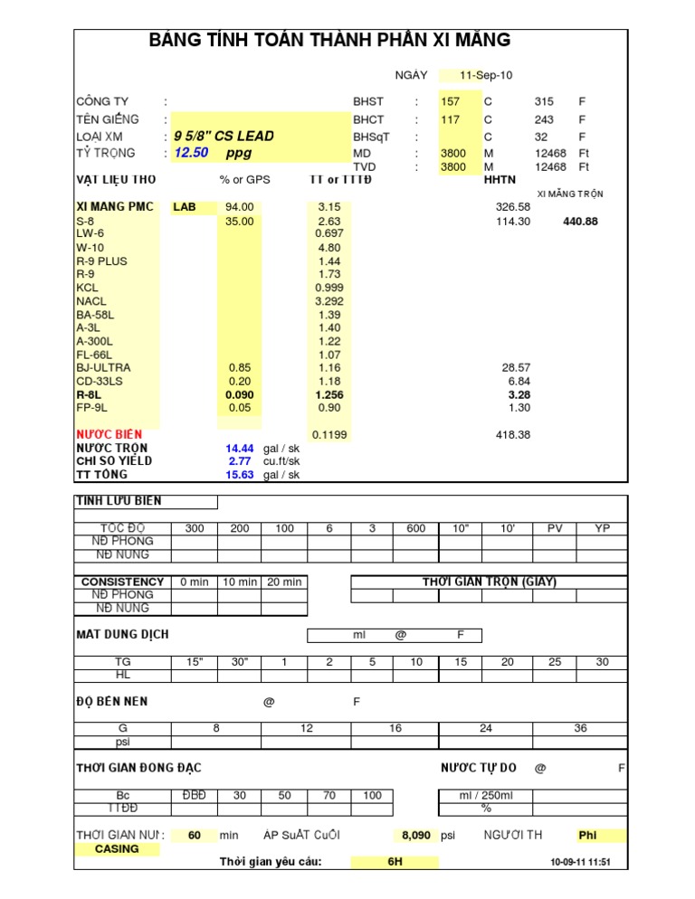 Cement Calculation 1108