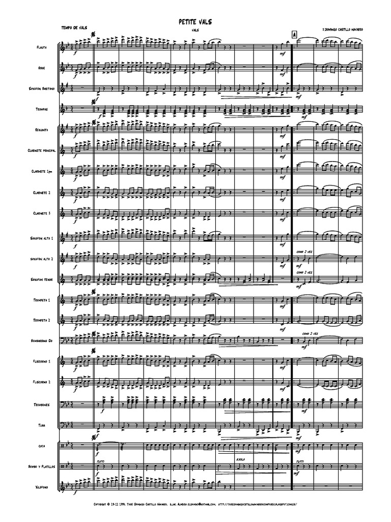 Partitura Completa - Score Petite Vals PDF | PDF