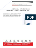 Marsh Cone Funnel - With Stand and Measuring Cylinder For Grout Test PDF