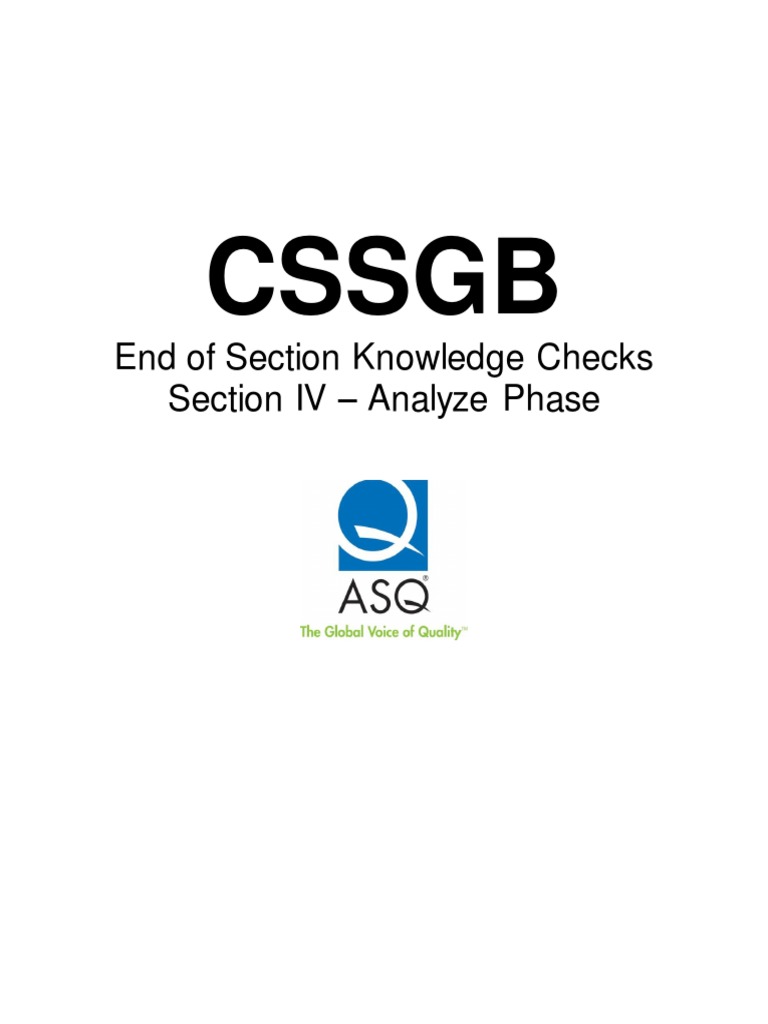CSSGB 2nd Ed Questions Analyze | PDF