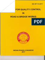 IRC SP 112-2017 Manual For Quality Control in Road & Bridge Works