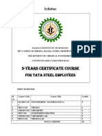 Syllabus For 3 Years Certificate Course in Chemical Engineering..for TATA