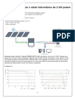 Dimensionarea unei instalatii cu panouri fotovoltaice