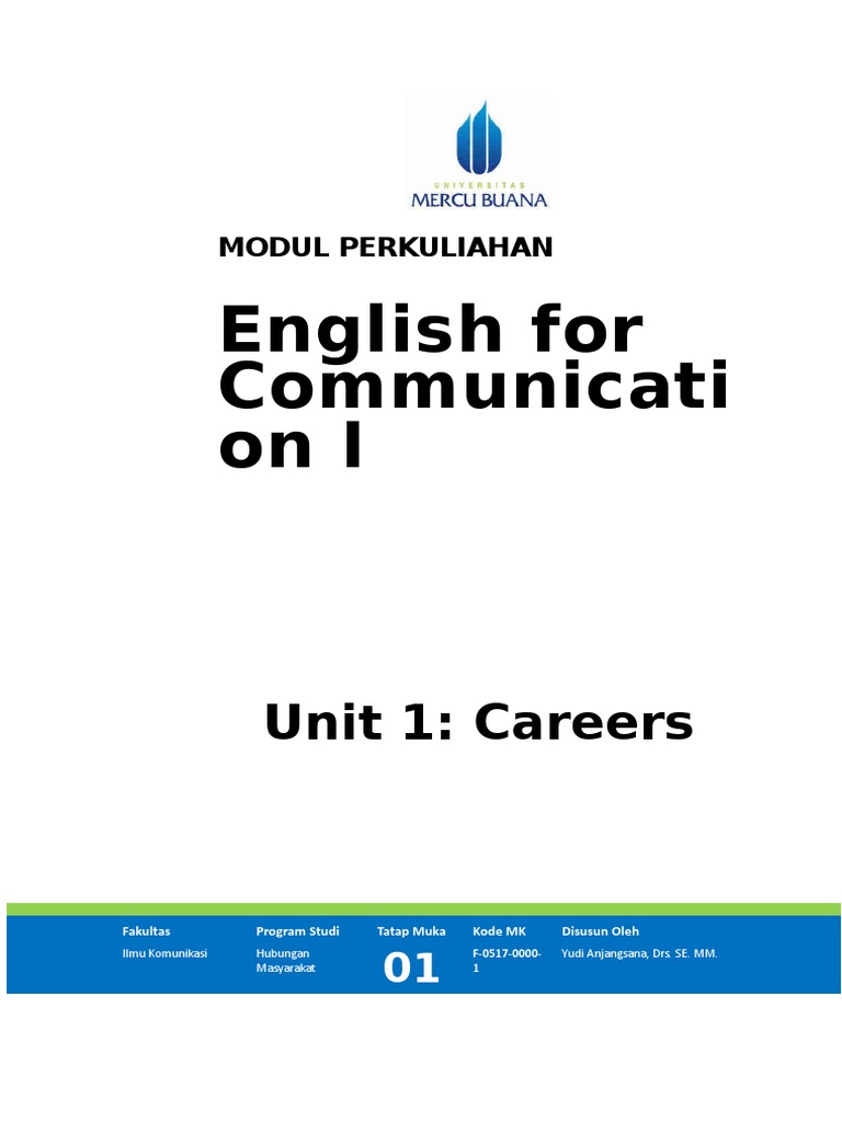 MODULE 1 English For Communication I | PDF