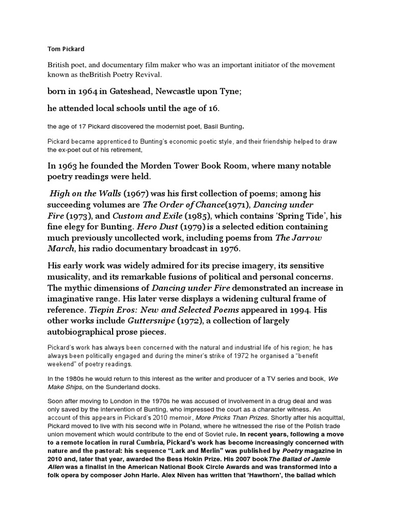 Tom Pickard | PDF