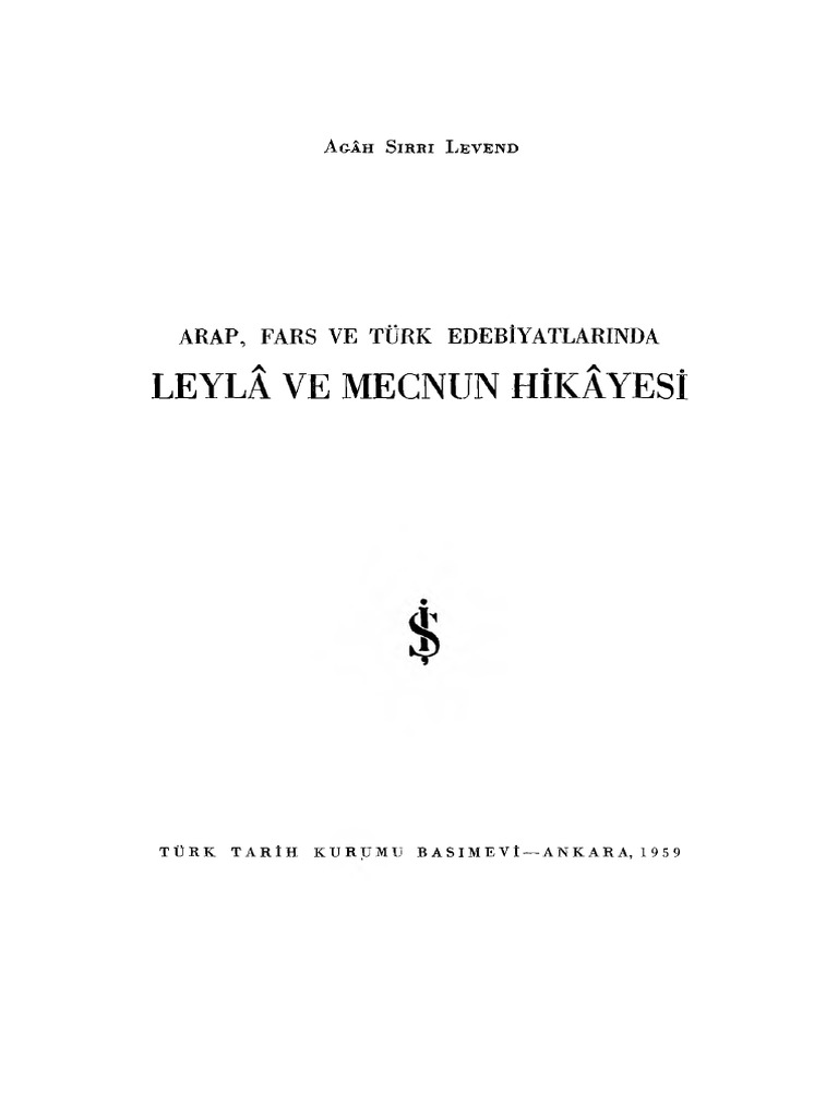 arap ve fars edebiyatlarinda leyla ve mecnun hikayesi pdf