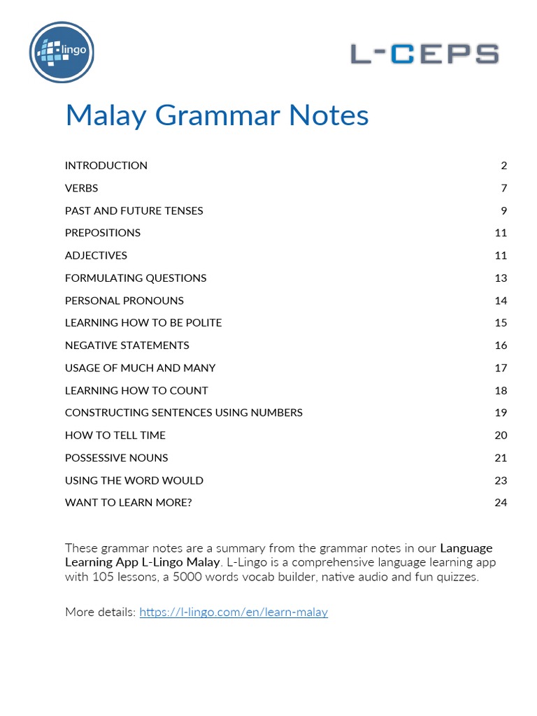 Malay Grammar Pdf Pdf