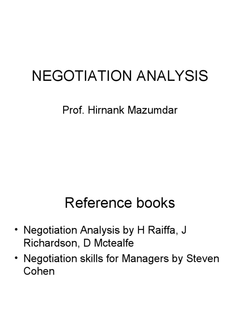Negotiation Analysis Overview | PDF | Career & Growth