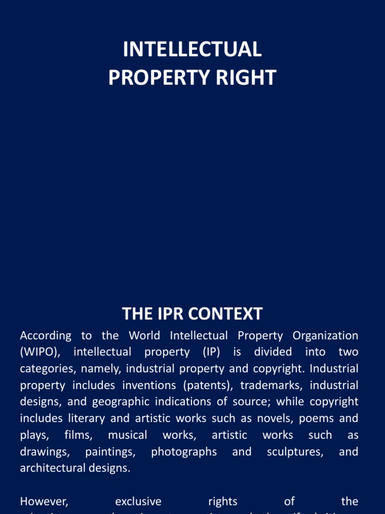 Ipr PDF | PDF | Intellectual Property | Trademark