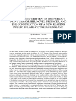 Print Censorship Novel Prefaces and The Construction of A New Reading Public in Latevictorian England PDF