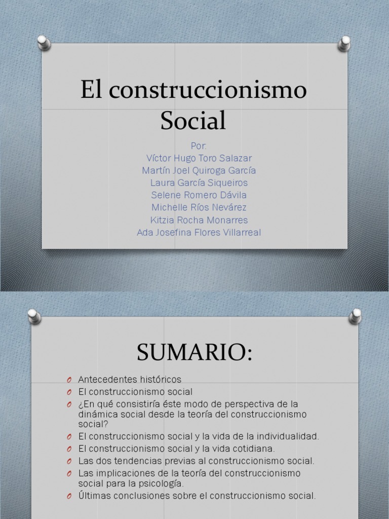 El Construccionismo Social PDF