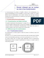 Thermodynamique-Chapitre 2-Energie Échangée Par Un Système Au Cours D'une Transformation