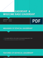 Ethical Leadership & Wisdome Base Leadership