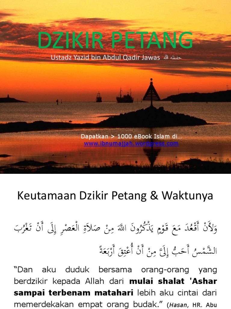 Dzikir Petang Ustadz Yazid Bin Abdul Qadir Jawas Pdf
