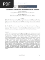 Download An Evaluation of an Internet-Based Learning Model From EFL Perspectives by Uyen Pham SN44877610 doc pdf