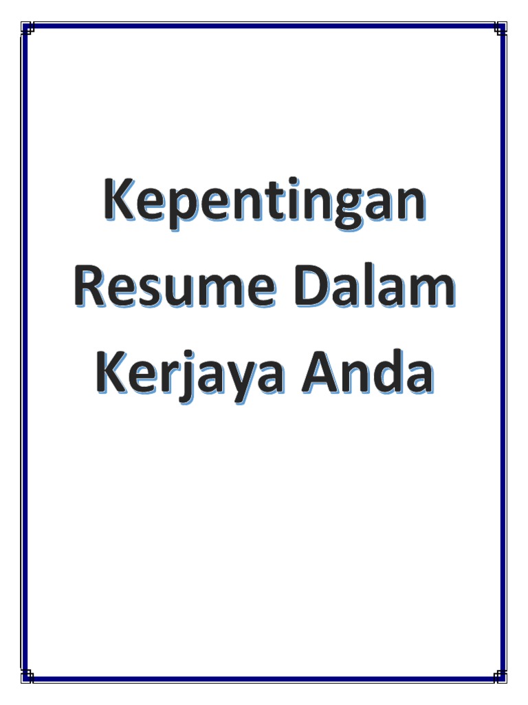 Panduan Menulis Resume Berkesan | PDF | Karier & Perkembangan